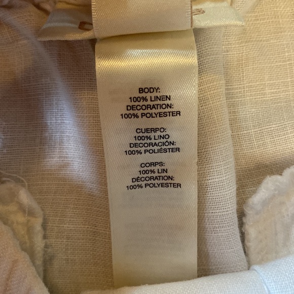 Embroidered white chicos pants. Ladies size 0, straight leg, elastic waist. - Picture 5 of 7